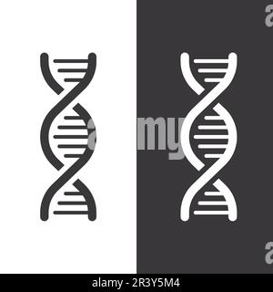 DNA simple icon. Research or test. Doctor examines human DNA. Genetic science and explore gene chromosome. Vector illustration isolated. Stock Vector