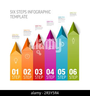 Six vertical items infographic template on light background made from ...