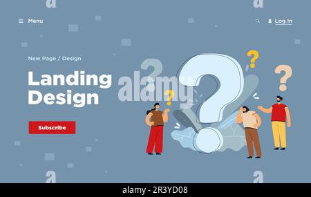 Pensive people asking frequently asked questions Stock Vector