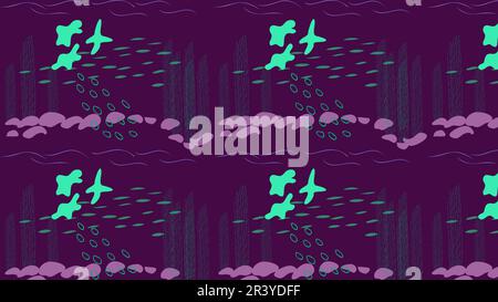 flat pattern of nautical abstraction under water Stock Vector