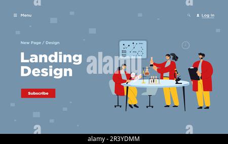 Happy scientist making research in laboratory Stock Vector