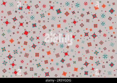 Set of vector seamless pattern texture geometric shapes. Abstract ARCHITECTURAL style coloring background in beautiful colors. Mosaic Texture Stock Vector