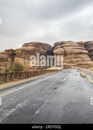 Al-Ula is the capital of the governorate of the same name that is part of Madinah Province in Saudi Arabia, it is considered one of the best-preserved Stock Photo