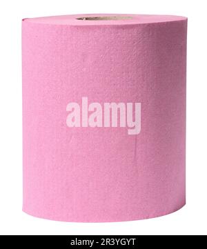 Roll of twisted paper kitchen napkins on a white isolated background, disposable napkins Stock Photo