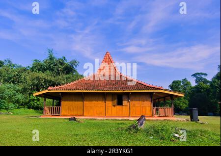 Javanese traditional houses, Indonesian traditional houses are often called joglo houses, wooden architecture Stock Photo