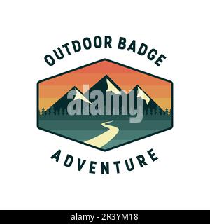 Adventure outdoor badge logo retro style vector illustration Stock Vector