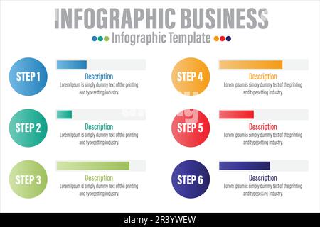 Modern Bar Business Infographic. Bar chart infographic template. Abstract digital business Infographic. Can be used for workflow process, business pyr Stock Vector