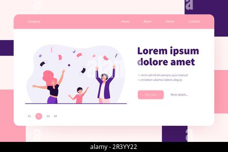 Happy people throwing up facial masks Stock Vector