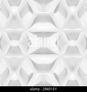 White-shaded abstract geometric pattern. Origami paper style. 3D rendering background. Stock Photo