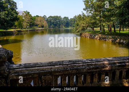 Trung Minh Lake, tomb of Minh Mang complex, the second emperor of the Nguyen Dynasty, on mount Cam Ke (Hieu) outside Hue, Vietnam. Stock Photo