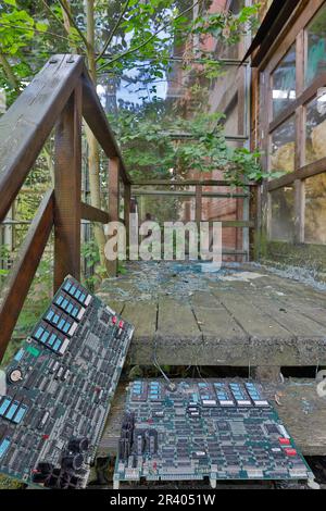 Old motherboard circuit boards Stock Photo