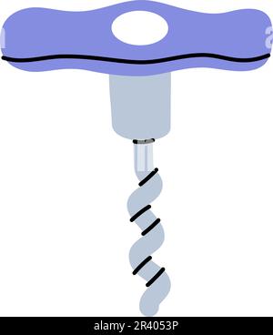 Corkscrew icon. Kitchen tools silhouette. Vector illustration. Stock Vector