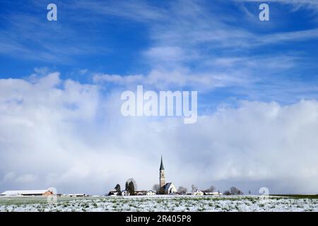 Branch Church of St. Mary's Assumption in Kirchreit in Bavaria, Germany Stock Photo