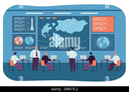 Spacecraft command and control center Stock Vector