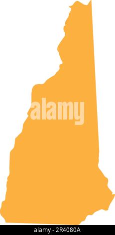 ORANGE CMYK color map of NEW HAMPSHIRE, USA Stock Vector