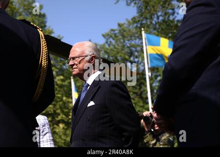 Sweden's King Carl XVI Gustaf and Queen Silvia during a visit to Linköping, Sweden, on Thursday, on the occasion of the 50th Jubilee of the Throne of the King of Sweden. Stock Photo