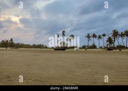 beautiful mandermoni sea beach during evening time Stock Photo