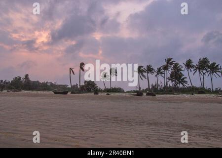 beautiful mandermoni sea beach during evening time Stock Photo