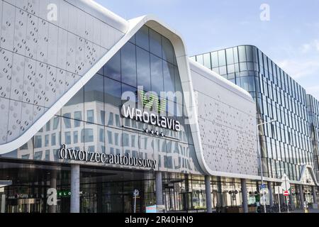 Wroclaw, Poland - May 14th, 2013: Bus station and shopping center in Wroclaw, Poland Stock Photo