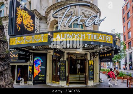 25 May 2023, London, UK. The Aldwych theatre where Tina, The Tina Turner musical is currently being performed. Stock Photo