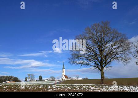 Branch Church of St. Mary's Assumption in Kirchreit in Bavaria, Germany Stock Photo