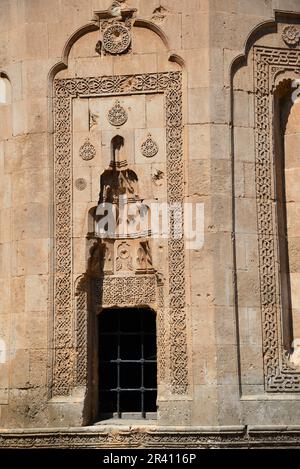 Halime Hatun Vault is a Seljuk mausoleum located in the Gevas district of Turkey. Stock Photo