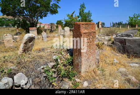 Halime Hatun Vault is a Seljuk mausoleum located in the Gevas district of Turkey. Stock Photo