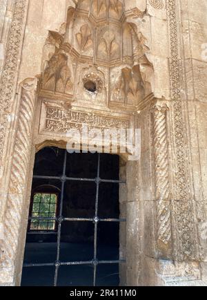 Halime Hatun Vault is a Seljuk mausoleum located in the Gevas district of Turkey. Stock Photo