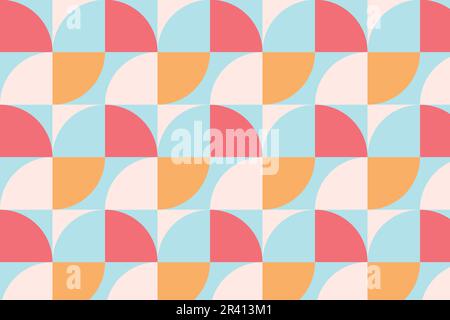 Modern seamless colorful geometry half circle pattern. Abstract geometric background Stock Vector