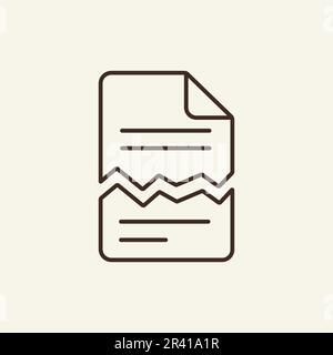 Document error flat icon. Document concept. Vector Stock Vector