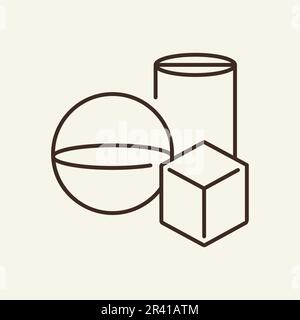 Lines of geometrical shapes. Preschool education concept. Vector Stock Vector