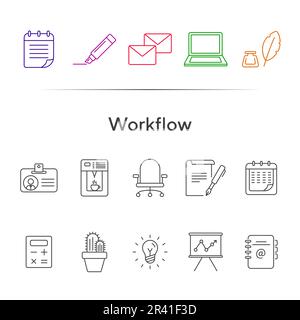 Workflow icon set Stock Vector