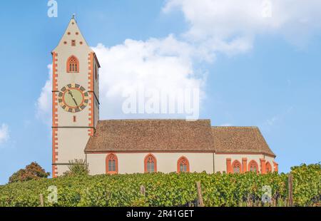 Mountain Church St. Moritz Hallau, Canton Schaffhausen, Switzerland Stock Photo