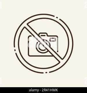 Prohibition of camera thin line icon Stock Vector