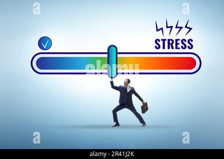 Concept of stress meter with businessman Stock Photo