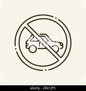 Prohibition of parking thin line icon Stock Vector