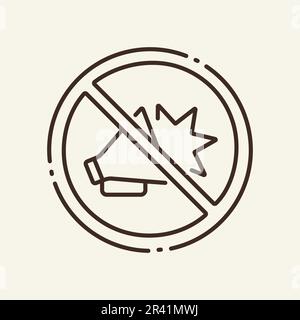 Prohibition of public campaign thin line icon Stock Vector