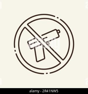 Prohibition of weapon thin line icon Stock Vector