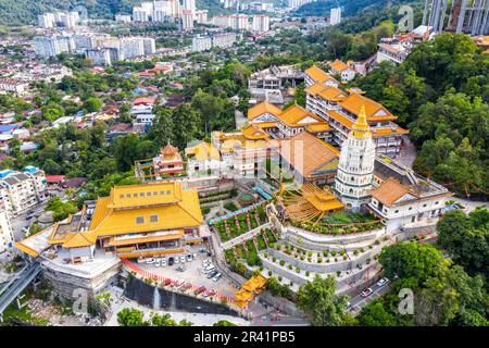 Kek Lok Si temple aerial view on Penang island in Malaysia Stock Photo