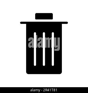 Bin Fill Icon Symbol Vector. Black Glyph Bin Icon Stock Vector