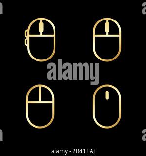 Golden Computer Mouse Icon Vector Illustration Stock Vector