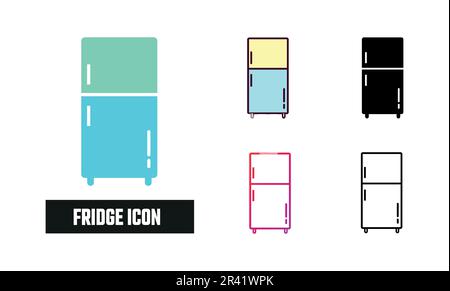 Fridge Icon Set Vector Illustration Stock Vector