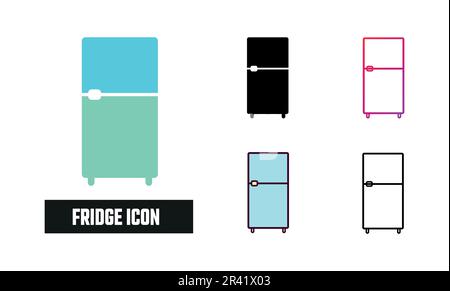 Fridge Icon Set Vector Illustration Stock Vector