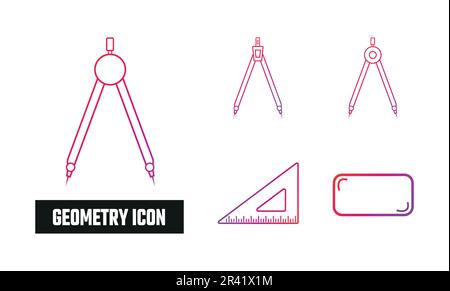 Geometry Gradient Icon Vector Illustration Stock Vector
