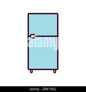 Fridge Icon Vector Illustration. Fridge Lineal Color Icon Stock Vector