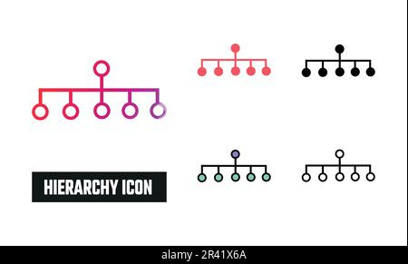 Hierarchy Icon Set Vector Illustration Stock Vector