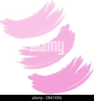Abstract curved brush stroke in trendy soft pink shades. Vector Textured Design Element of palette for lipstick, nail or other cosmetic accessory. Goo Stock Vector