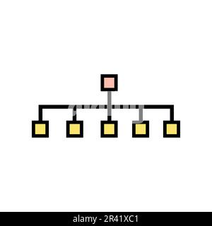 Hierarchy Icon Vector Illustration. Hierarchy Lineal Color Icon Stock Vector