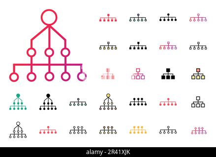 Hierarchy Icon Set Vector Illustration Stock Vector