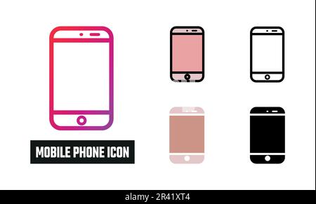 Mobile Phone Icon Set Vector Illustration Stock Vector